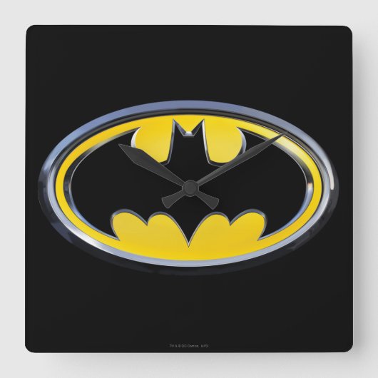 Horloge Carrée Symbole Batman | Logo classique (Recto)