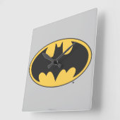 Horloge Carrée Symbole Batman | Logo ovale (Angle)