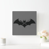 Horloge Carrée Symbole Batman | Logo Simple Bat Silhouette (Maison)