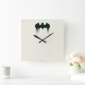 Horloge Carrée Symbole Batman | Logo Spraypaint (Maison)
