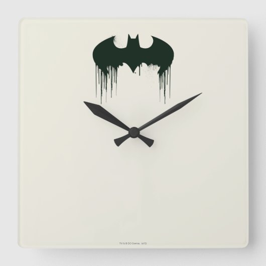 Horloge Carrée Symbole Batman | Logo Spraypaint (Recto)
