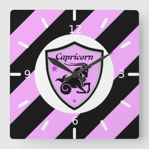 Horloge Carrée Symbole Capricorne