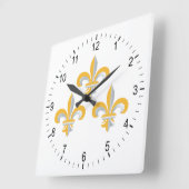 Horloge Carrée Symbole de Fleur de Lis (Angle)