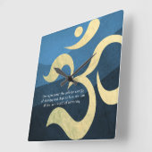 Horloge Carrée Symbole de l'OM bleu et or de l'instructeur de méd (Angle)