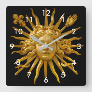 Horloge Carrée Symbole de Louis XIV le Roi Soleil