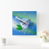 Horloge Carrée Symbole de pharmacie (Maison)