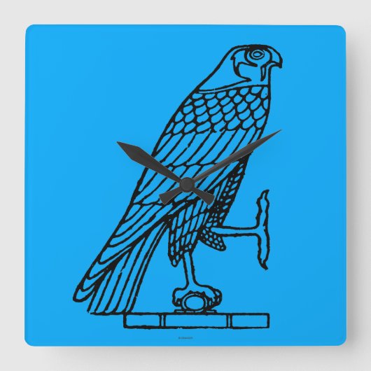 Horloge Carrée Symbole égyptien : Faucon (Recto)