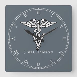 Horloge Carrée Symbole fait sur commande de médecine vétérinaire