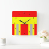 Horloge Carrée SYMBOLE Feuerwehr Rot Uniforme Quadratische Wanduh (Maison)