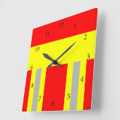 Horloge Carrée SYMBOLE Feuerwehr Rot Uniforme Quadratische Wanduh (Angle)