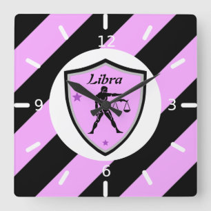 Horloge Carrée Symbole Libra