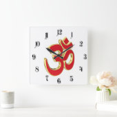 Horloge Carrée symbole Om (Maison)