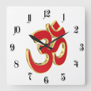 Horloge Carrée Symbole Om