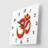 Horloge Carrée symbole Om (Angle)