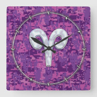Symbole Pearl Like Aries sur Camo numérique rose