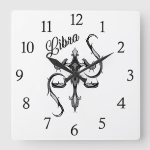 Horloge Carrée SYMBOLE Zodiaque Libra