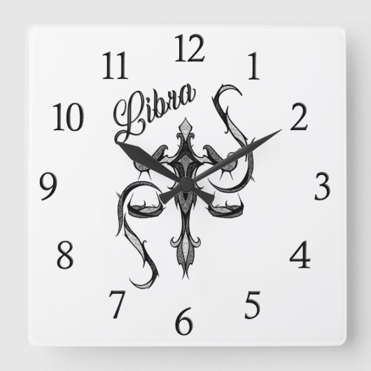 Horloge Carrée SYMBOLE Zodiaque Libra (Recto)