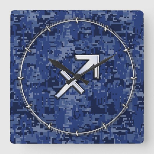 Horloge Carrée SYMBOLE Zodiaque Sagittaire moderne Marine Camion (Recto)