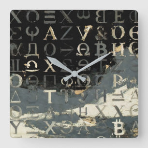 Horloge Carrée Symboles de Bitcoin (Style : 14)