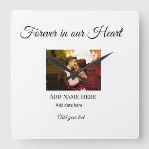 Horloge Carrée sympathie simple colorée minimale amour mémoire aj