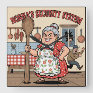 Horloge Carrée Système de sécurité personnalisé de Nonna