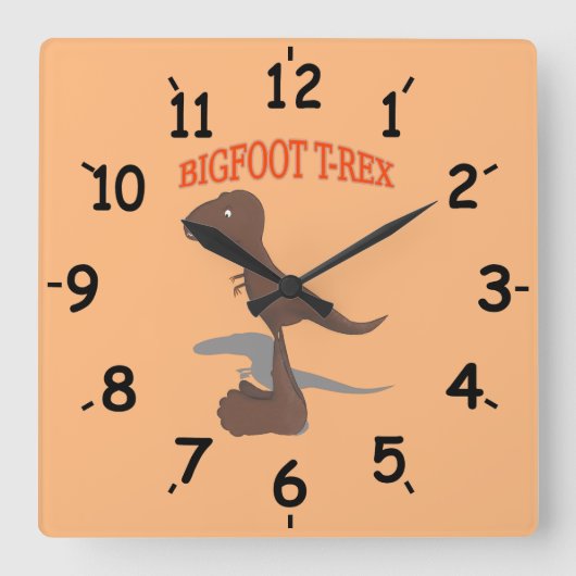 Horloge Carrée T-Rex Bigfoot (Recto)