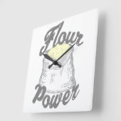 Horloge Carrée T-shirt Flour Power (Angle)