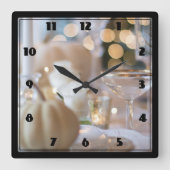 Horloge Carrée Table classique avec cadre soigné (Recto)