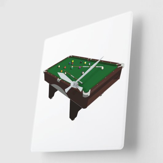 Horloge Carrée Table de pool (Angle)