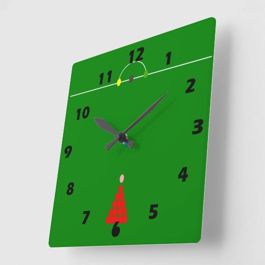 Horloge Carrée Table Snooker (Angle)
