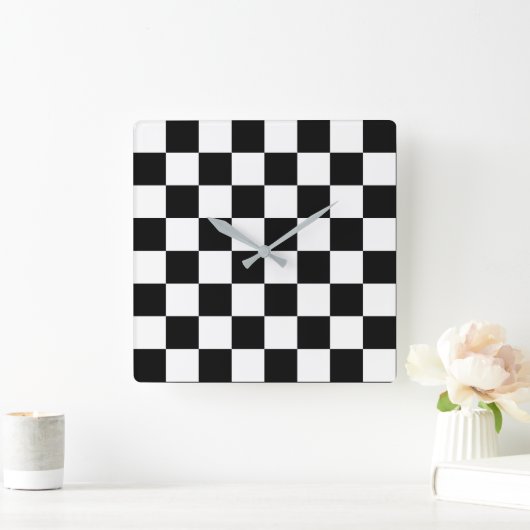 Horloge Carrée tableau d'échecs (Maison)