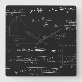 Horloge Carrée Tableau noir Statistiques