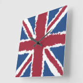 Horloge Carrée Tableau Union Jack par Heva Weva (Angle)