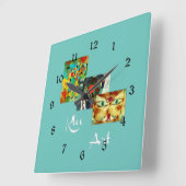 Horloge Carrée Tableaux célèbres de Paul Klee (Angle)