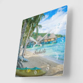 HORLOGE CARRÉE TAHITI CLOCK (Angle)