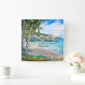 HORLOGE CARRÉE TAHITI CLOCK (Maison)