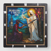 Horloge Carrée tained Glass: Dear God I Trust You (Recto)