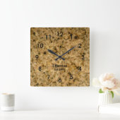 Horloge Carrée Tan Granite Pattern Acrylic Wall Clock (Maison)