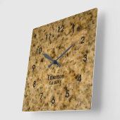 Horloge Carrée Tan Granite Pattern Acrylic Wall Clock (Angle)