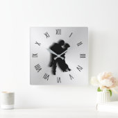Horloge Carrée Tango Dancers Silhouette Douze Numéros (Maison)