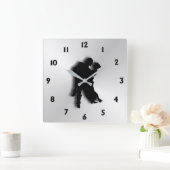 Horloge Carrée Tango Dancers Silhouette Douze numéros (Maison)
