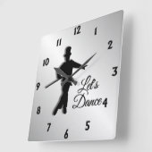 Horloge Carrée Tap Dancer Dansons Douze numéros (Angle)