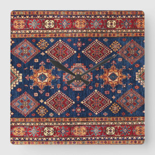 Horloge Carrée Tapis à motif persan turc oriental