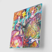 HORLOGE CARRÉE TAROTS OF THE LOST SHADOWS /THE MOON AND THE STAR (Angle)