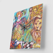 HORLOGE CARRÉE TAROTS OF THE LOST SHADOWS /THE MOON AND THE SUN (Angle)