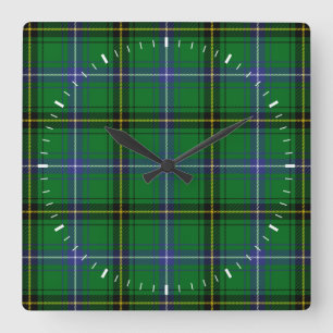 Horloge Carrée Tartan de Henderson de clan