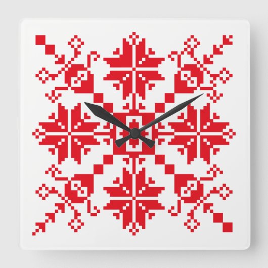 Horloge Carrée Tartlau red (Recto)