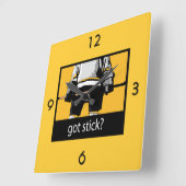 Horloge Carrée T'as un bâton ? (Angle)