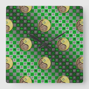 Horloge Carrée Taureau & Lapin Métal