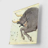 Horloge Carrée Taurus Bull, le miroir Vintage de la constellation (Angle)